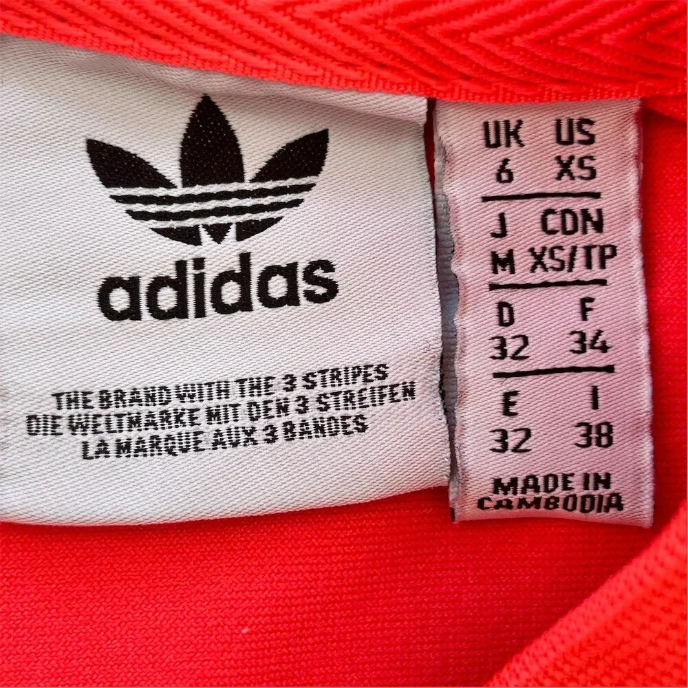 adidas Originals Bodysuit Womens XS Neon Pink Trefoil 3-Stripes Short - Picture 3 of 7